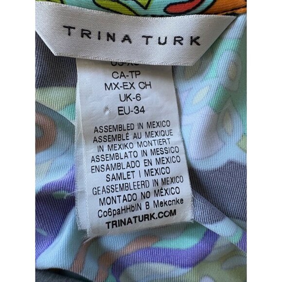 Trina Turk Sea Garden Floral Cover Up Mini Dress XS - Picture 5 of 7